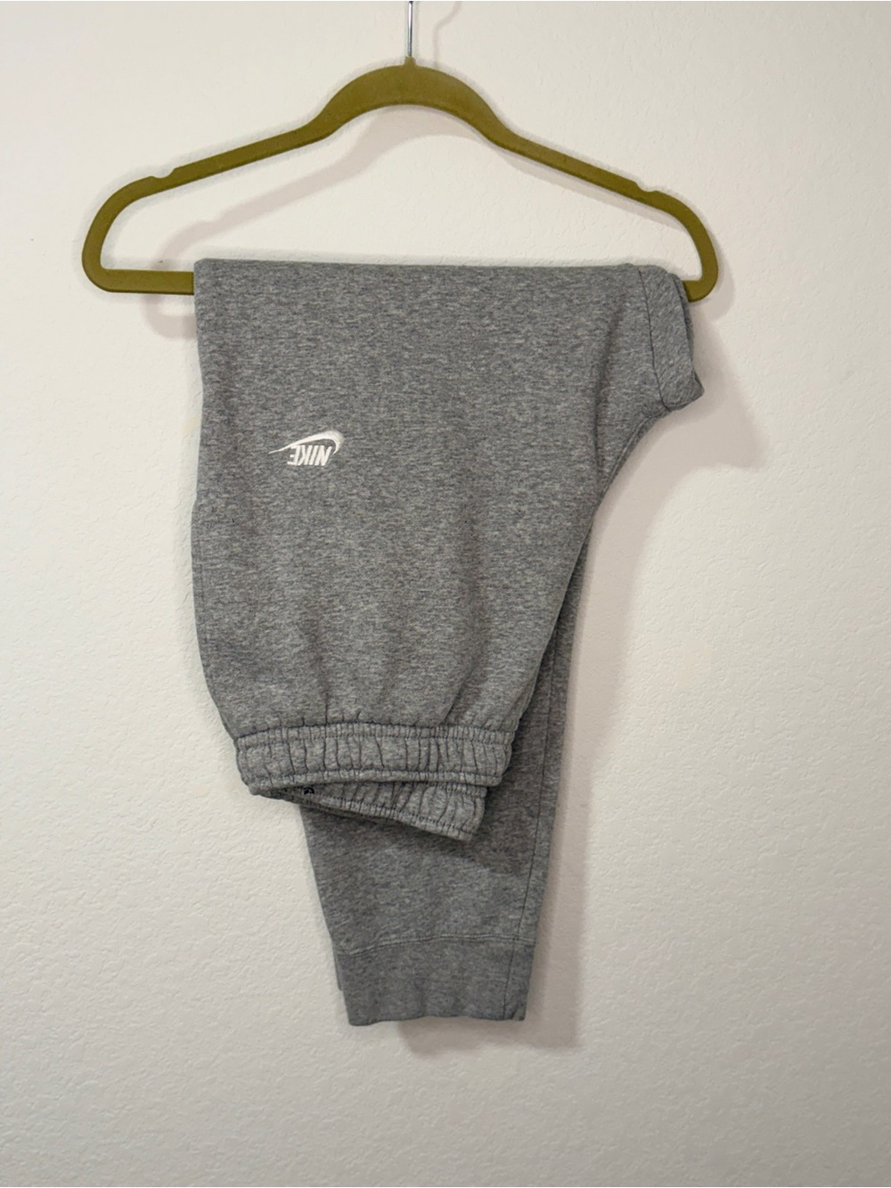 Nike Grey Men's Joggers with White Swoosh Logo